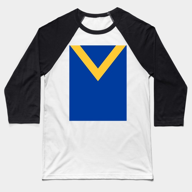 Leeds City Retro 1914 Blue, Yellow V Baseball T-Shirt by Culture-Factory